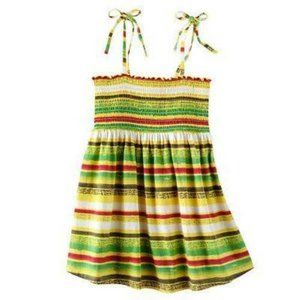 Girls Tank Top 10/12 Mudd Green Yellow Striped Cami Stretch Camisole Shirt